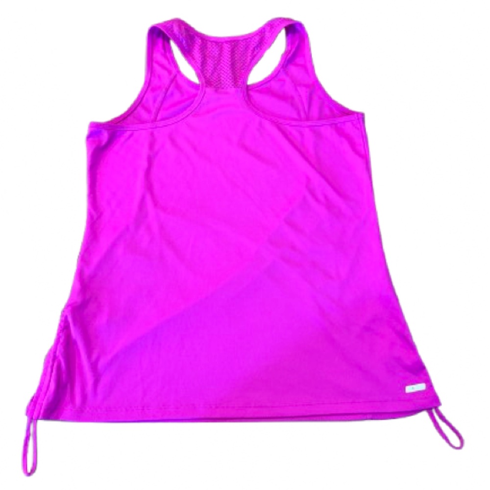 Danskin Women’s Fuchsia Mesh and Cinch Workout Tank Size Large - Picture 3 of 9